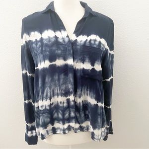 Young Fabulous & Broke tie dye rayon button down top size XS